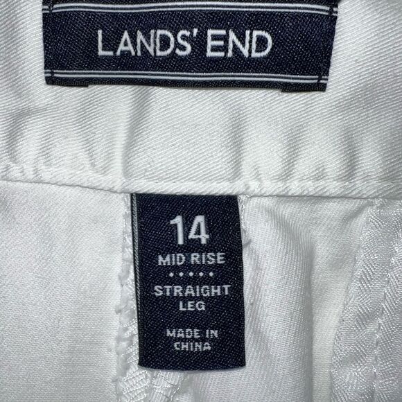 Lands end white mid rise straight leg pants. Look new - Picture 7 of 7